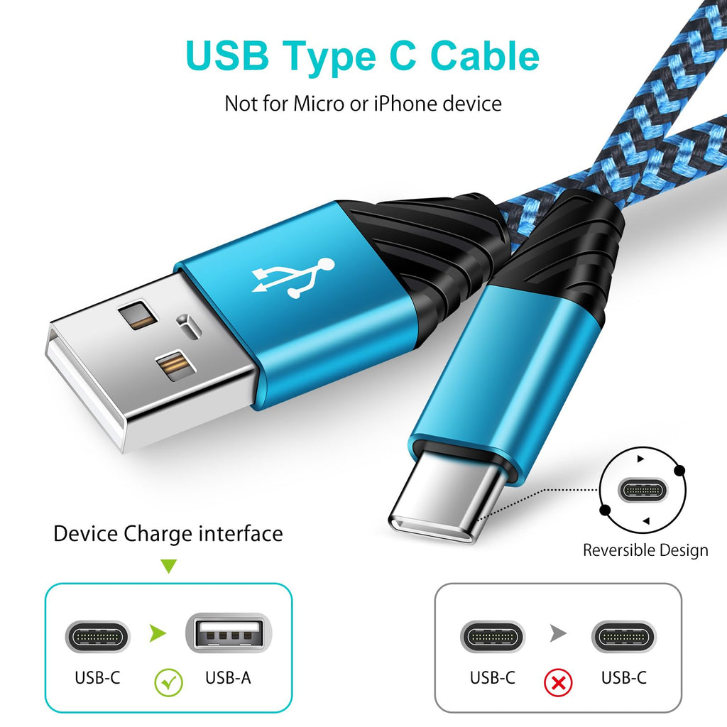 USB C Fast Charger Cable, [3Pack 3FT] Type C Samsung Charger Cable USB C