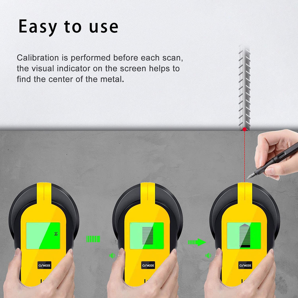 FOLAI Upgraded TH550 Stud Finder Wall Scanner - 5 in 1 Stud Detector Detector Beam Finders Wall Detector Sensor Center Finding with LCD Display for Wood AC Wire Metal Studs Cable Joist Detection