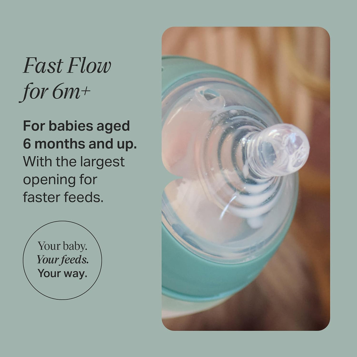 Tommee Tippee Natural Start Baby Bottle Teats Fast Flow, Size 3, 6m+