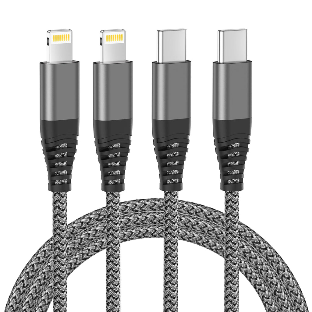 USB C to Lightning Cable,2Pack 1.8M MFi Certified iPhone Fast Charger Cable