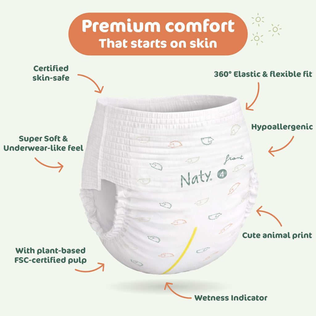 Naty FreeMovers Nappy Pants, Size 6 (16+kg), 18 Count