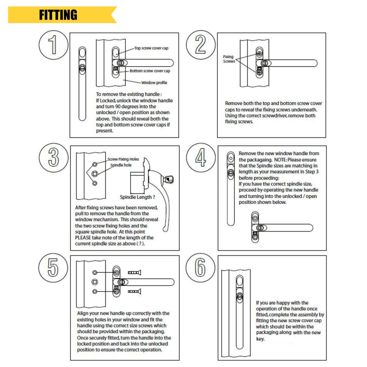 Home Secure™ Universal Locking uPVC Window Handle with Keys – Espag Window Handle Replacement, Reversible Left or Right, Multi-Spindle Fit, White