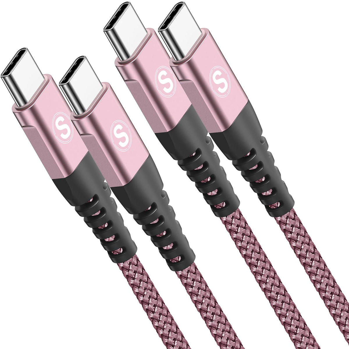 2-Pack 3m 60W USB C to USB C Charger Cable, PD Type C Super Fast Charging for iPhone 16 15 MacBook iPad Pro, Samsung Flip Fold 7 6 5 S25 S24 S23 Ultra, Steam Deck, Nintendo Switch etc