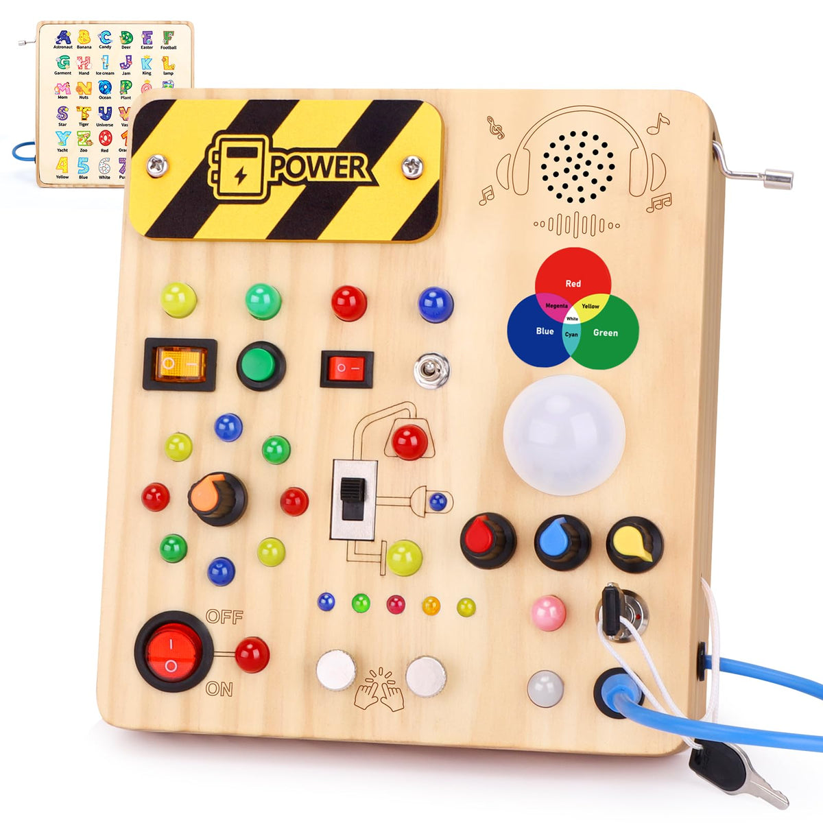 Grarain Busy Board for Toddlers - Montessori Educational Toy for 1-3 Year Old Boys & Girls | Travel-Friendly Sensory Learning Activity | Ideal for Kids with Autism(Busy Board v2)