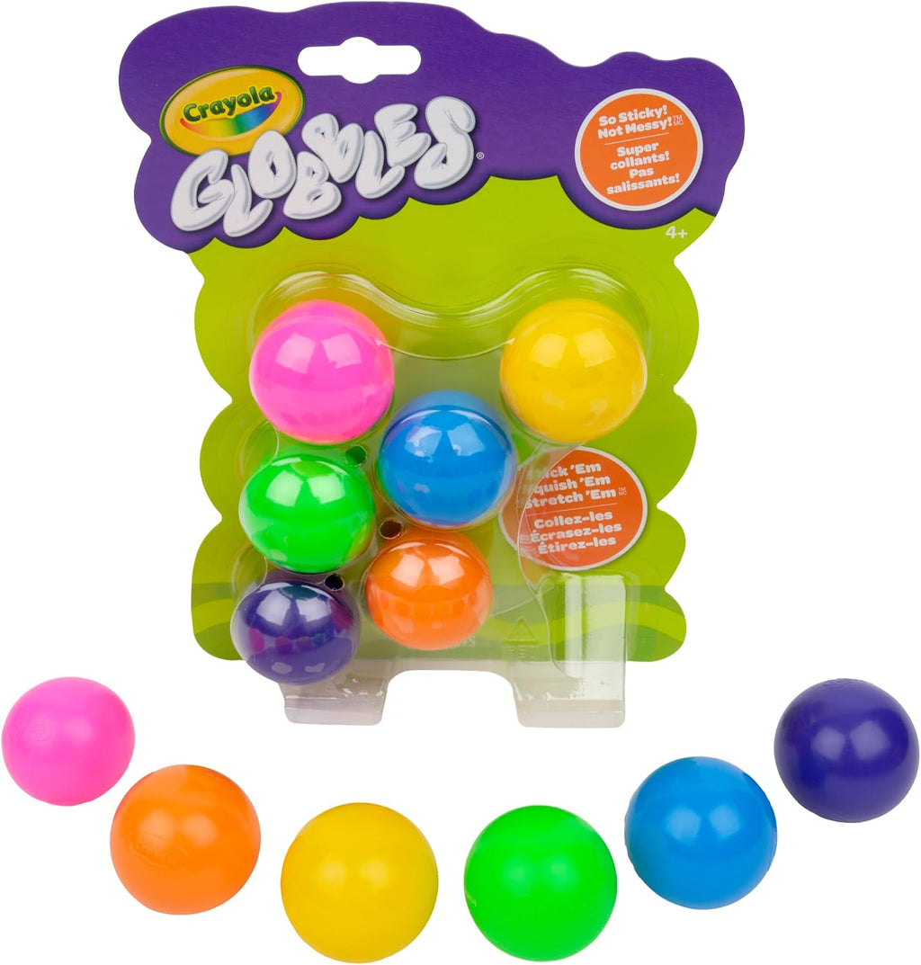 Crayola Globbles Fidget Toy, 6ct, Sticky Stress Ball, Kid Stocking Stuffers