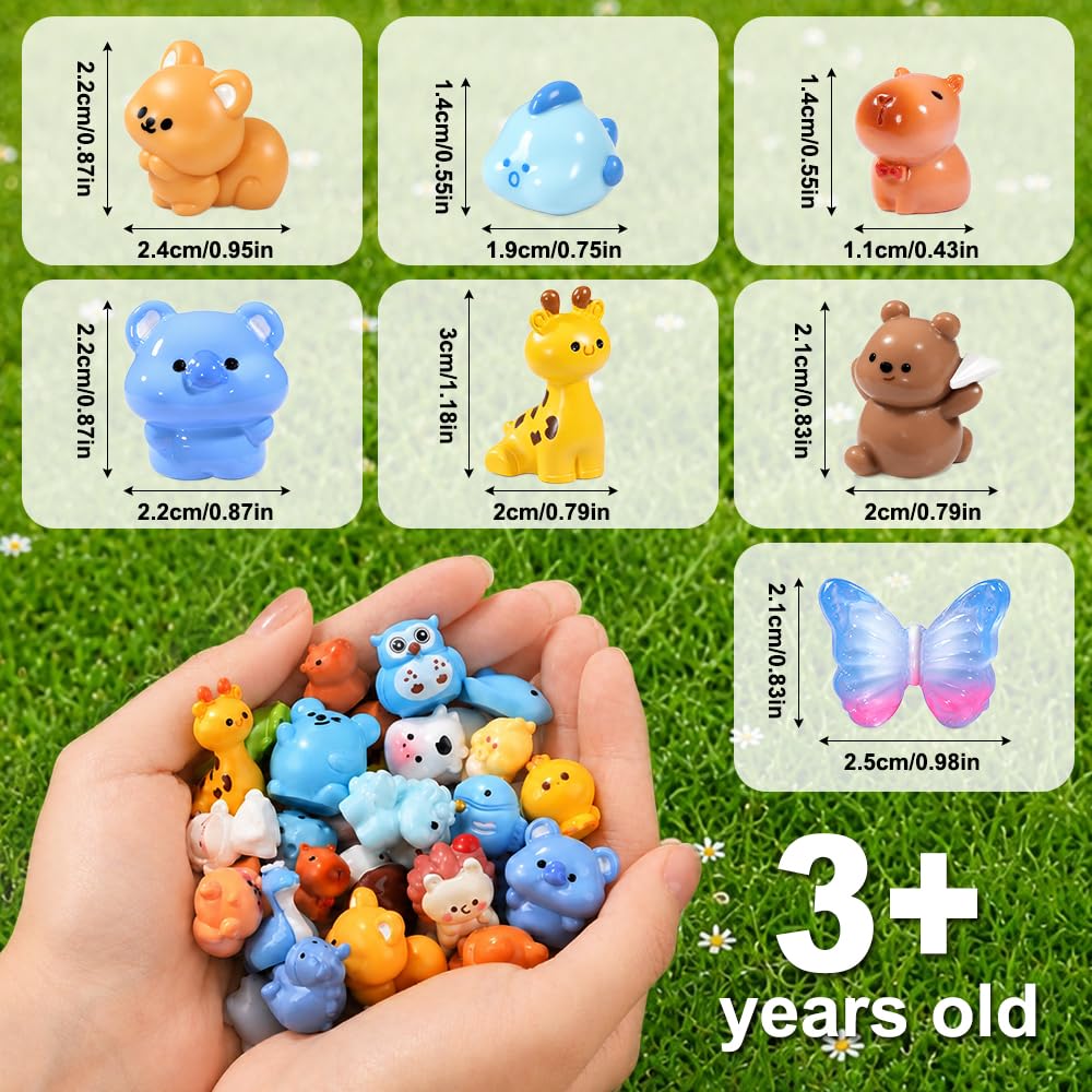 DIYDEC 24pcs Luminous Christmas Mini Resin Tree Figures Toys
