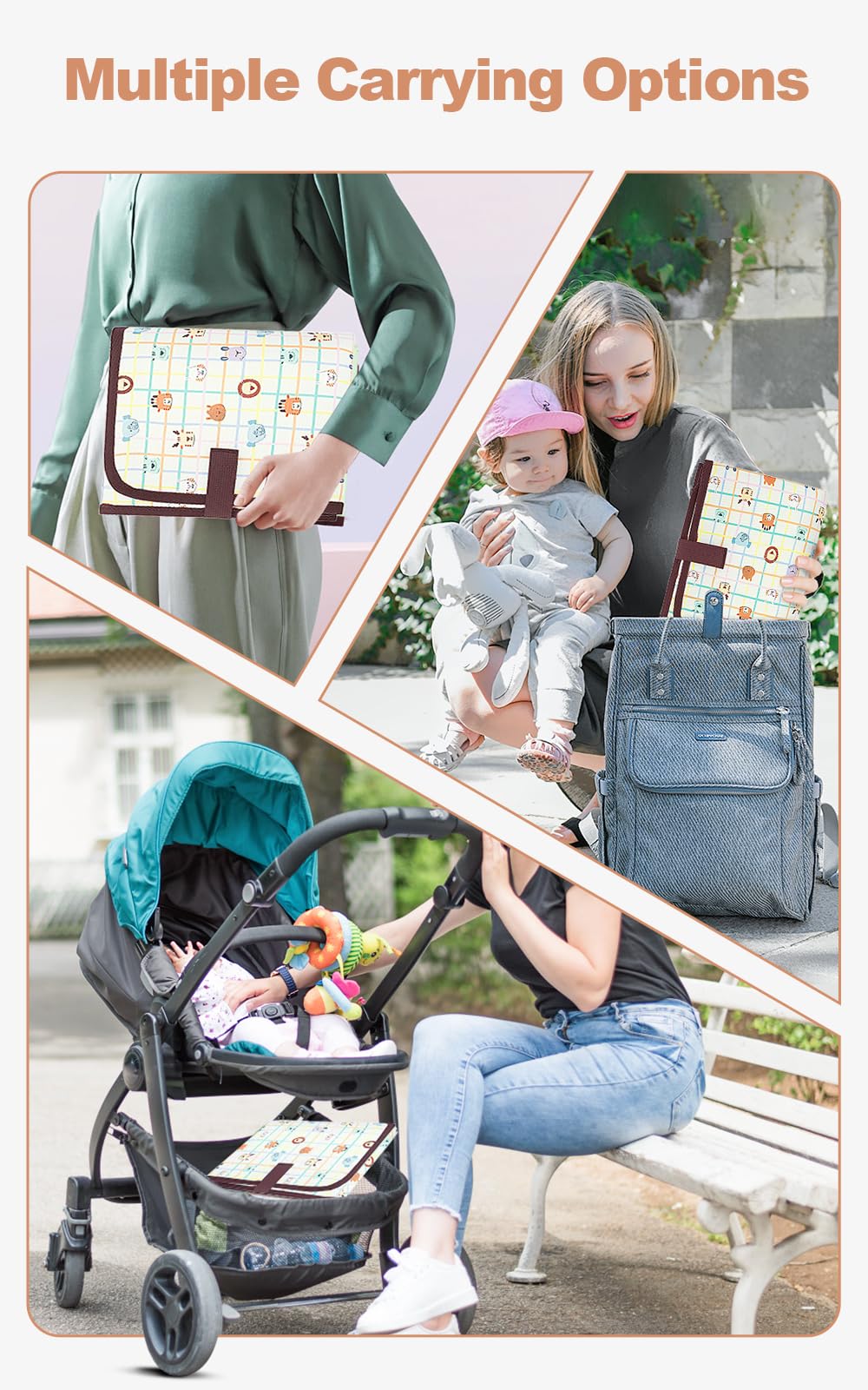 Lekebaby Foldable Baby Changing Mat - Travel & Portable