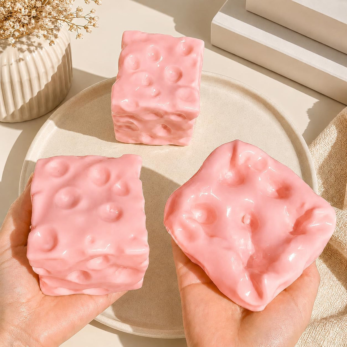 Cheese Squishy Toy – Coconut Oil Squishy Dough Texture Stress Relief Fidget Toy for Adults, Anxiety Relief Sensory Tool, Unique Desk Decor, Not Edible