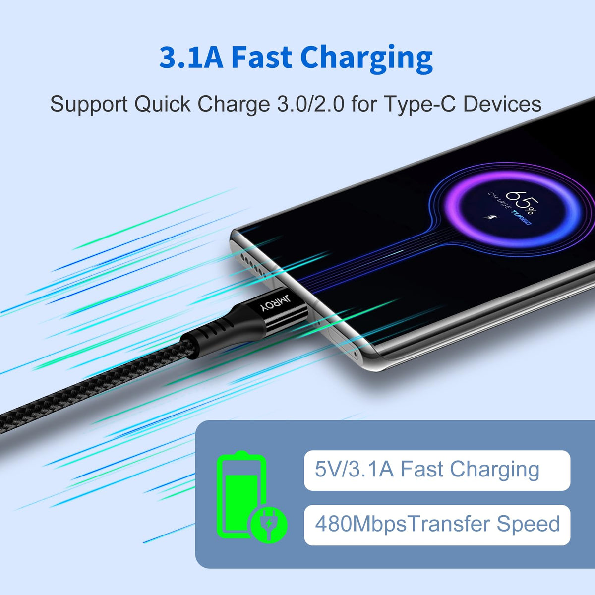 USB C CABLE 3M,Long Samsung Charger Cable Braided Compatible with Samsung Galaxy S20 Plus S21 S22 S23 S10 S9 S8, A20E A50 A51 A70 A71,PS5,Switch,Huawei P40,（Black）