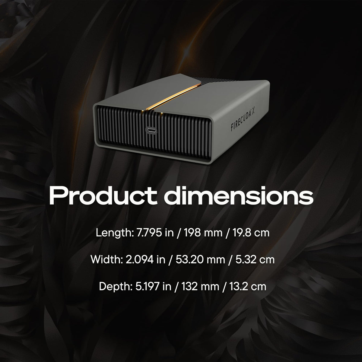 Seagate FireCuda Gaming Hard Drive 2TB, External Hard Drive HDD, USB 3/2, RGB LED lighting, Data Rescue Services (STKL2000400)