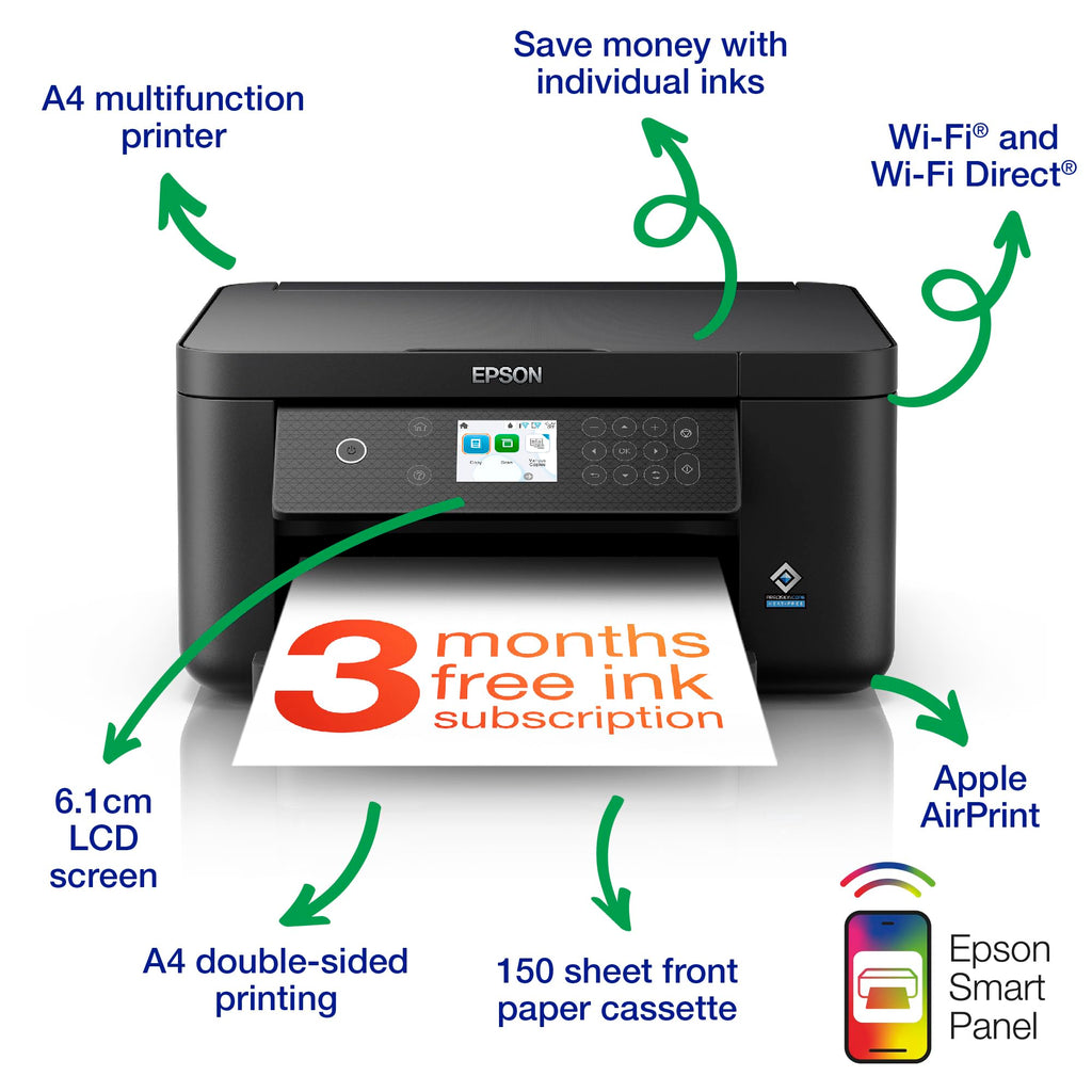 Epson Expression Home XP-4200 3-in-1 Ink Multifunction Printer, Scanner, Copier, WiFi, 1440dpi, Duplex, 2.4 Inch Display, DIN A4, incl. 3 Months Readyprint Flex Trial