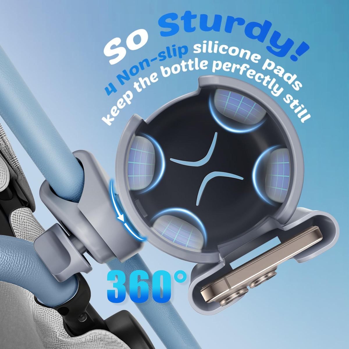 Wheelchair Cup Holder: Universal Cup Holder with Phone Holder for Pram Bike