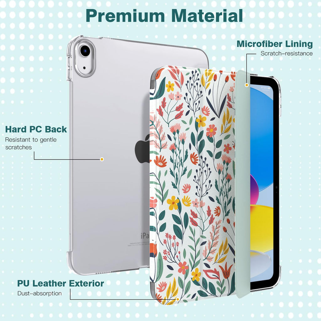 TiMOVO Case for iPad A16 11th Gen 11"/10th Gen 10.9", Colorful Flower