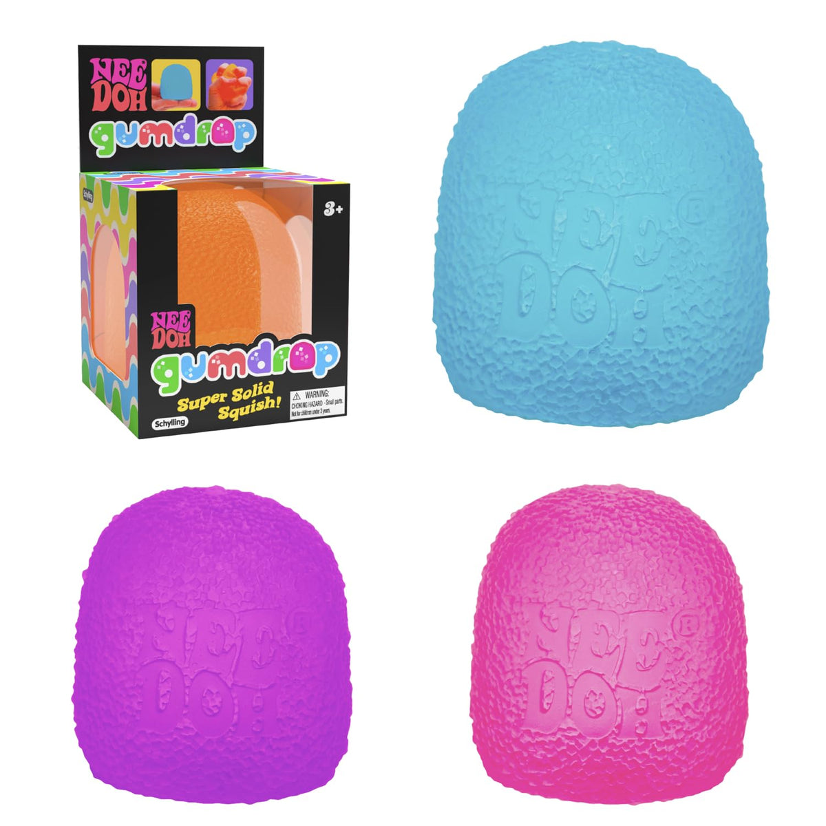 Schylling NeeDoh Nice Cube - Sensory Squeeze Toy with Super Solid Squish - 2.25" Cube - Color May Vary (Pack of 1)
