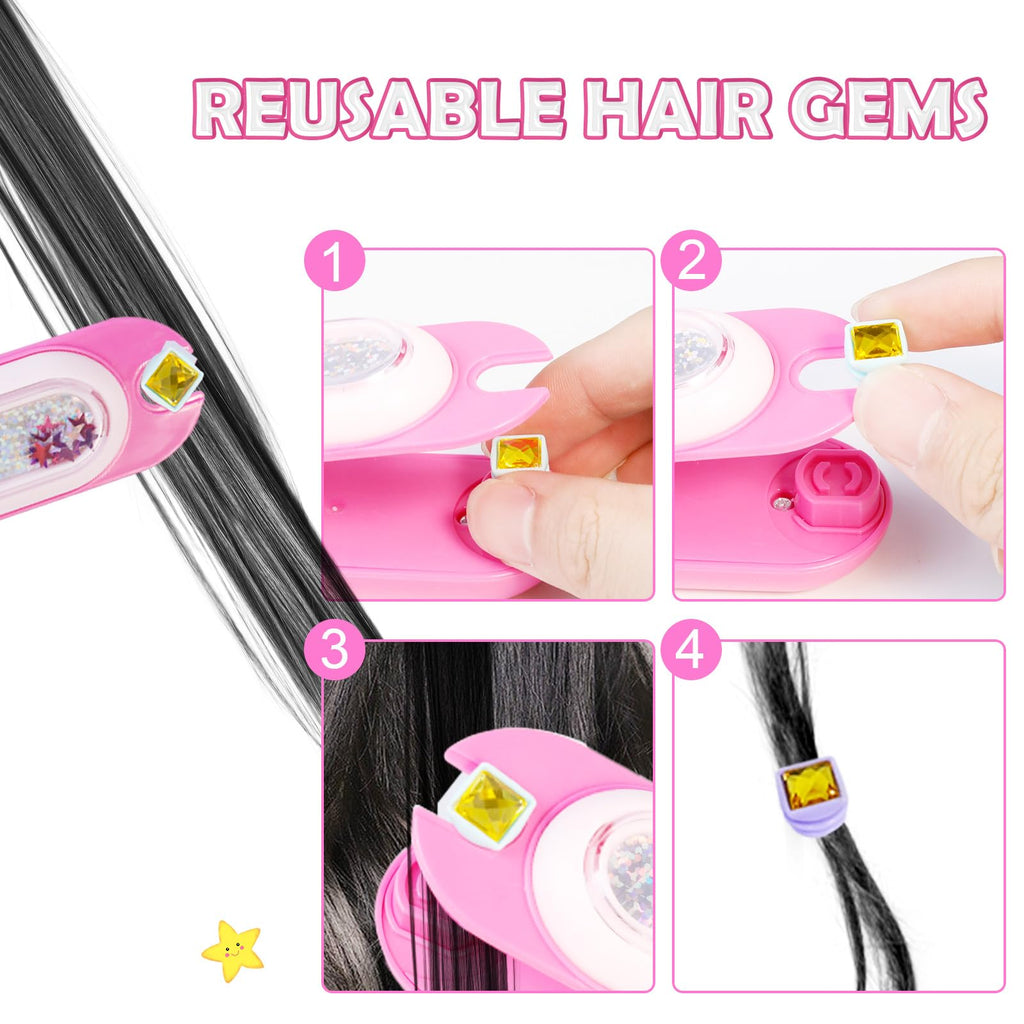 kidzkube Hair Gem Stamper Kit, Birthday Toys for Girls Ages 3-12