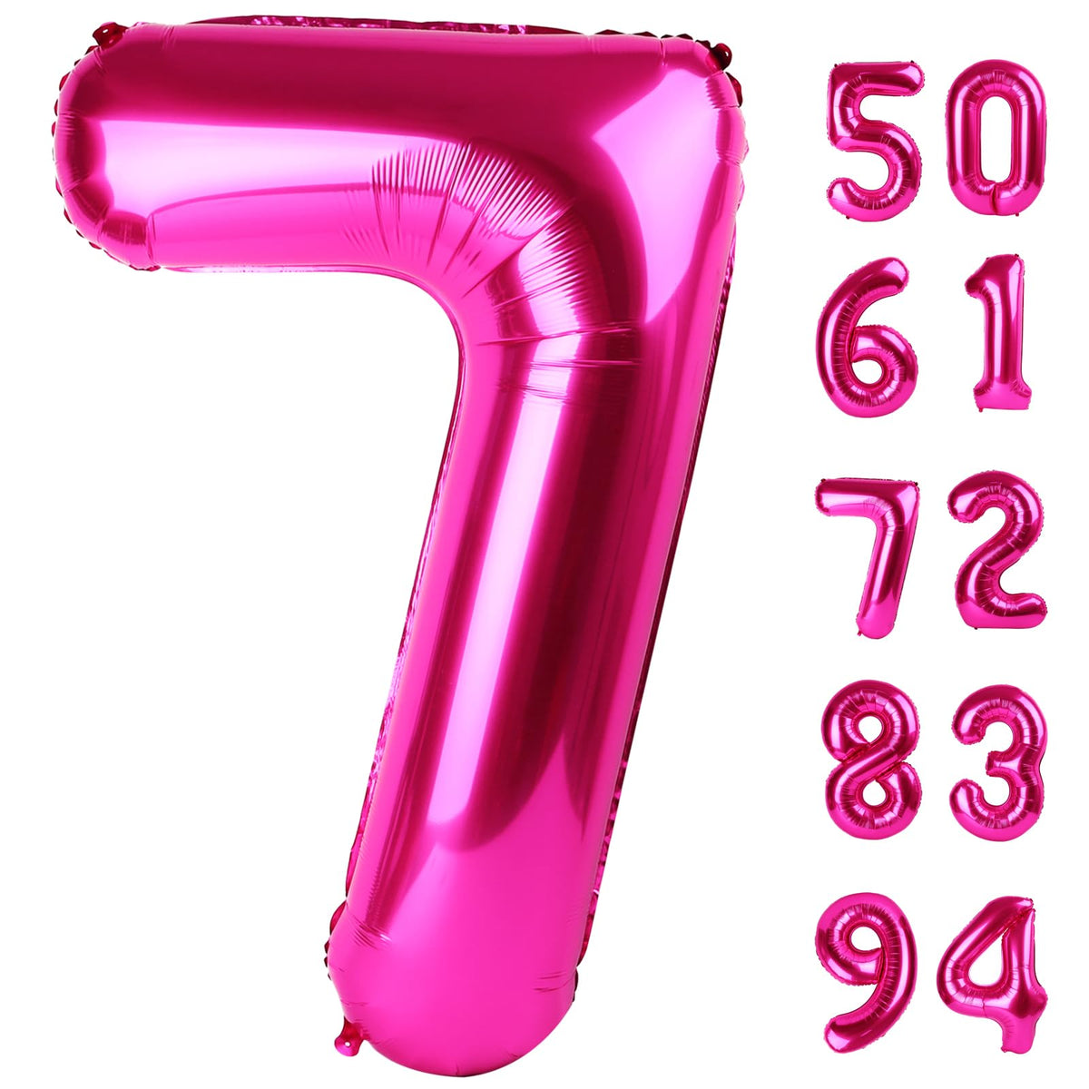 Laser Silver 6 Balloon - Number Balloon 40 Inch, 6th Hot Pink Decorations