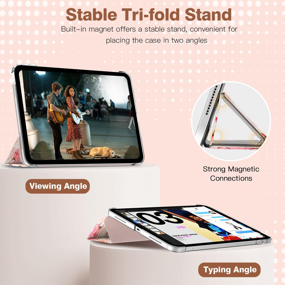 TiMOVO Case for iPad A16 11th Gen 11"/10th Gen 10.9", Colorful Flower