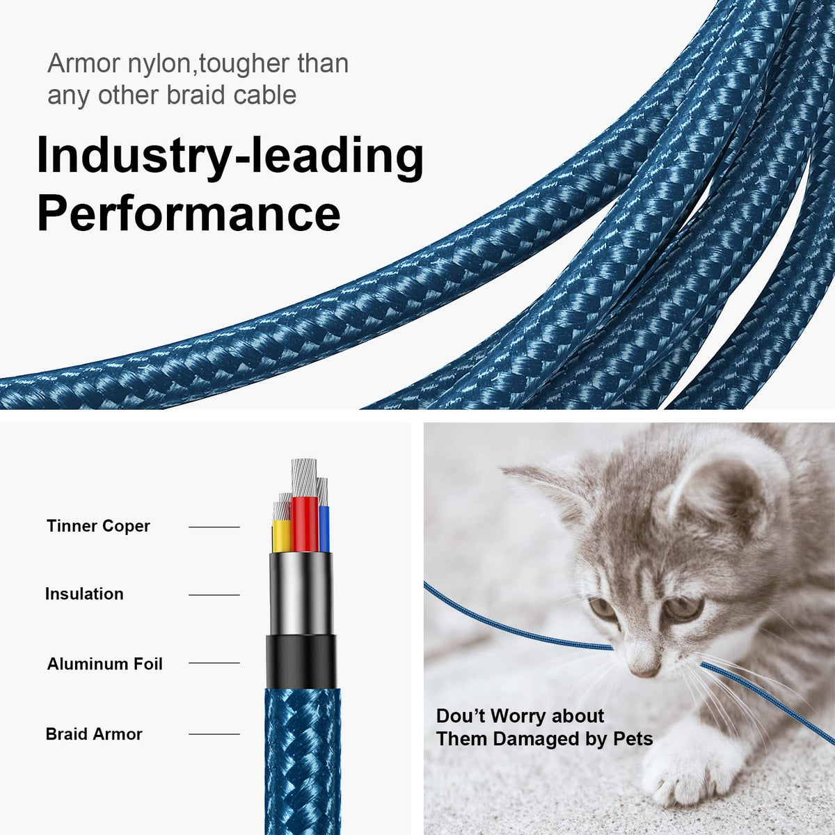 USB C CABLE 3M,Long Samsung Charger Cable Braided Compatible with Samsung Galaxy S20 Plus S21 S22 S23 S10 S9 S8, A20E A50 A51 A70 A71,PS5,Switch,Huawei P40,（Black）