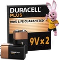 DURACELL Plus 9V Alkaline Batteries (2 Pack) 6LR61