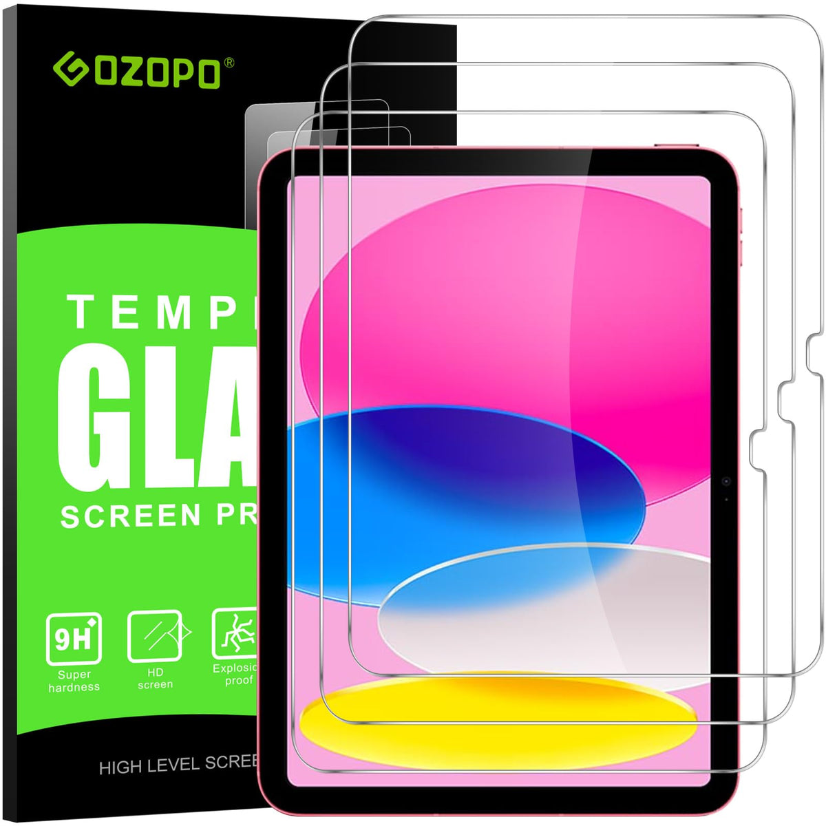 Screen Protector for iPad 9.7 (iPad 6th/5th Gen, 2018/2017), 3-Pack