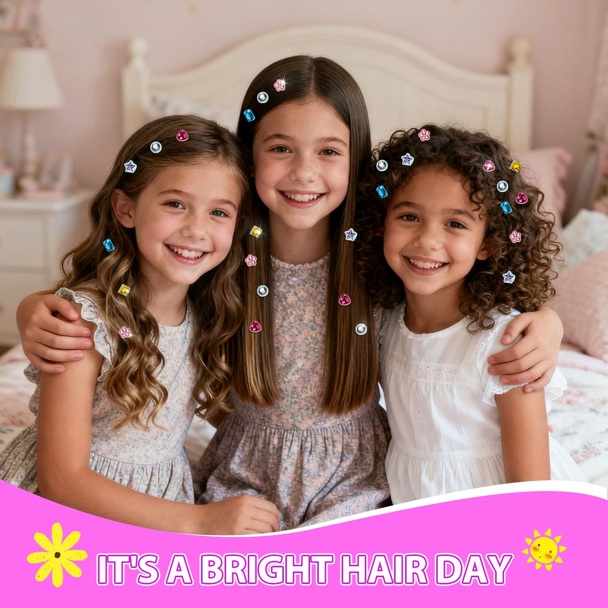kidzkube Hair Gem Stamper Kit, Birthday Toys for Girls Ages 3-12