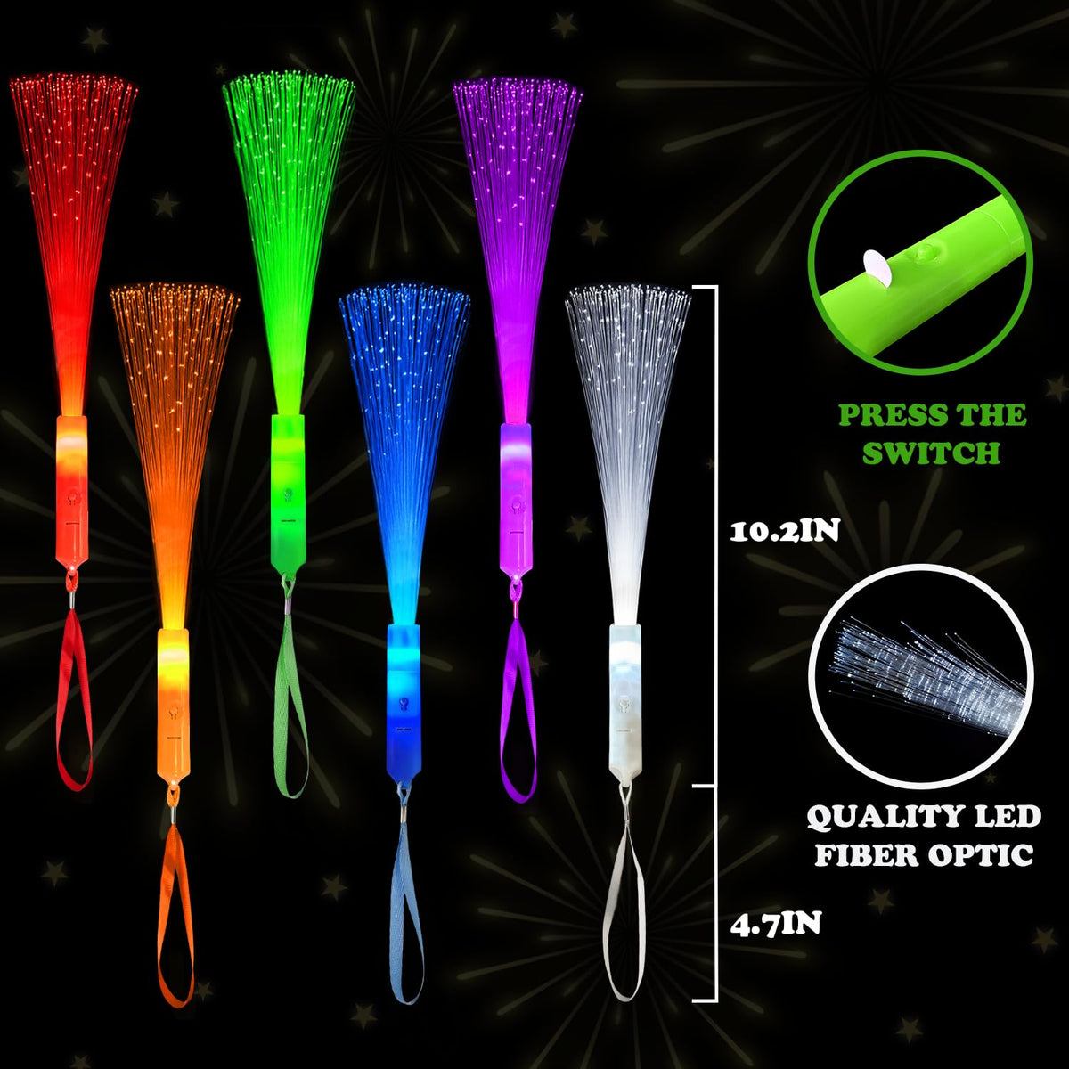 6 Pack Halloween Glow Sticks Toys for Kids, Light Up Party Favors Supplies
