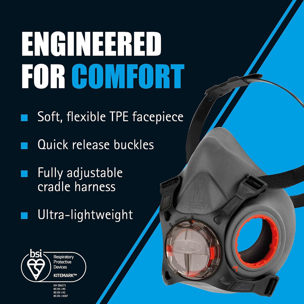 JSP FORCE 8 Half Mask Reusable Respirator with PressToCheck P3 Filters
