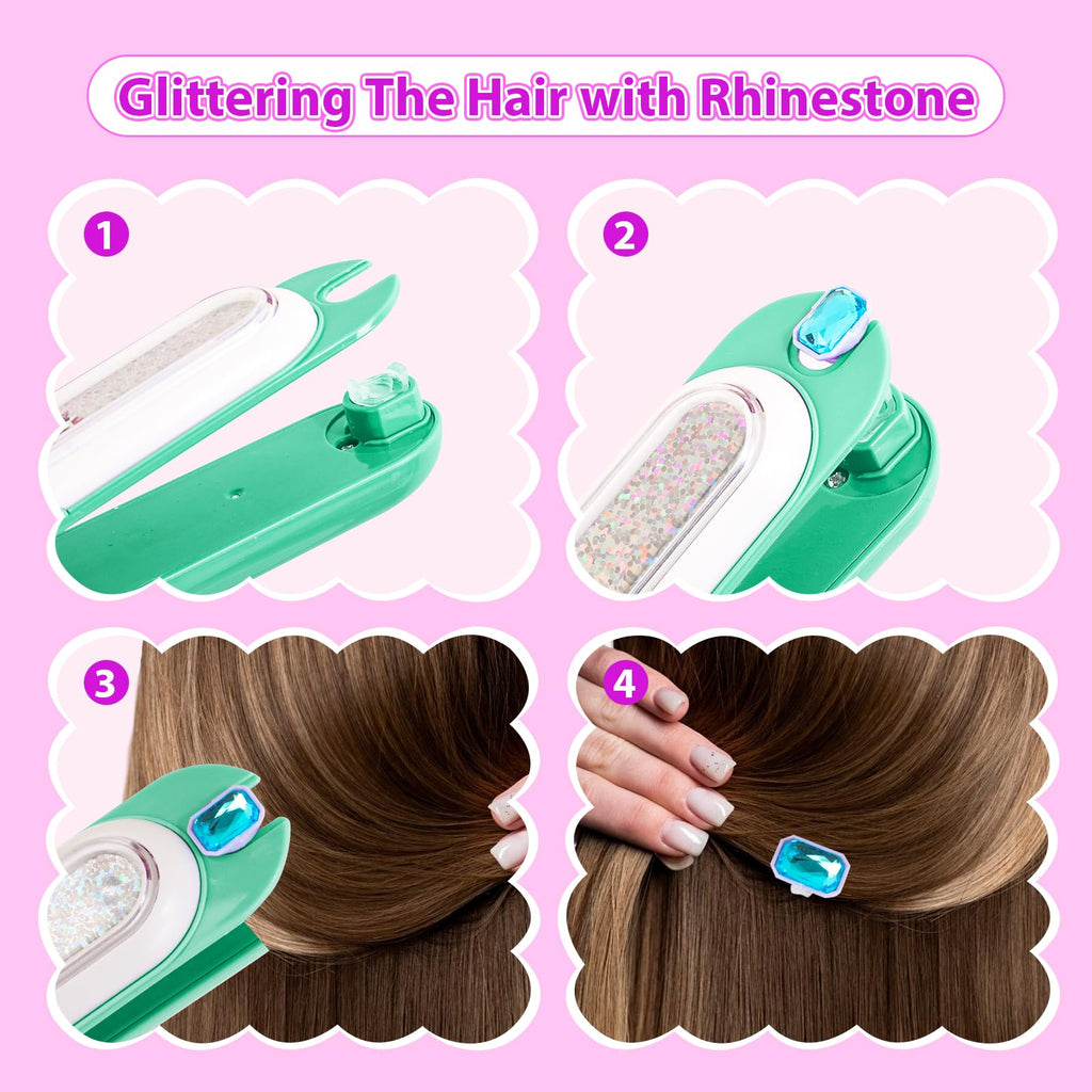 kidzkube Hair Gem Stamper Kit, Birthday Toys for Girls Ages 3-12