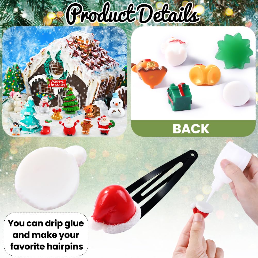 DIYDEC 24pcs Luminous Christmas Mini Resin Tree Figures Toys