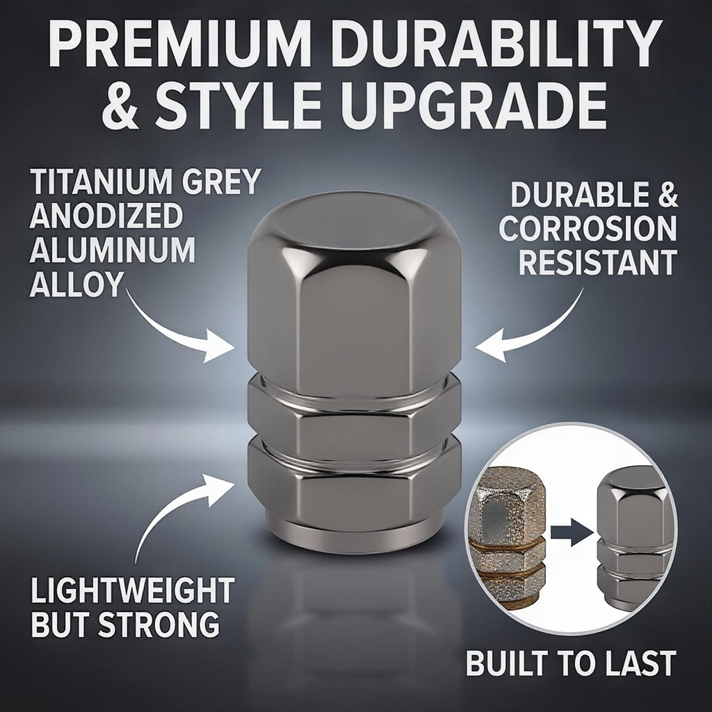 Aluminum Tire Valve Caps,8 Pcs Dustproof Stem Covers