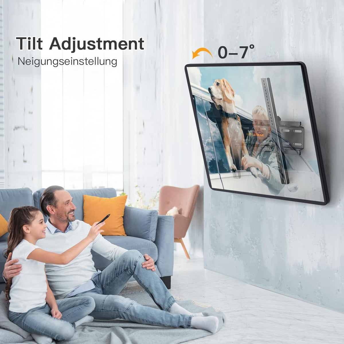 Perlegear Tilt TV Wall Bracket for 37–82 inch LCD LED TVs up to 60kg