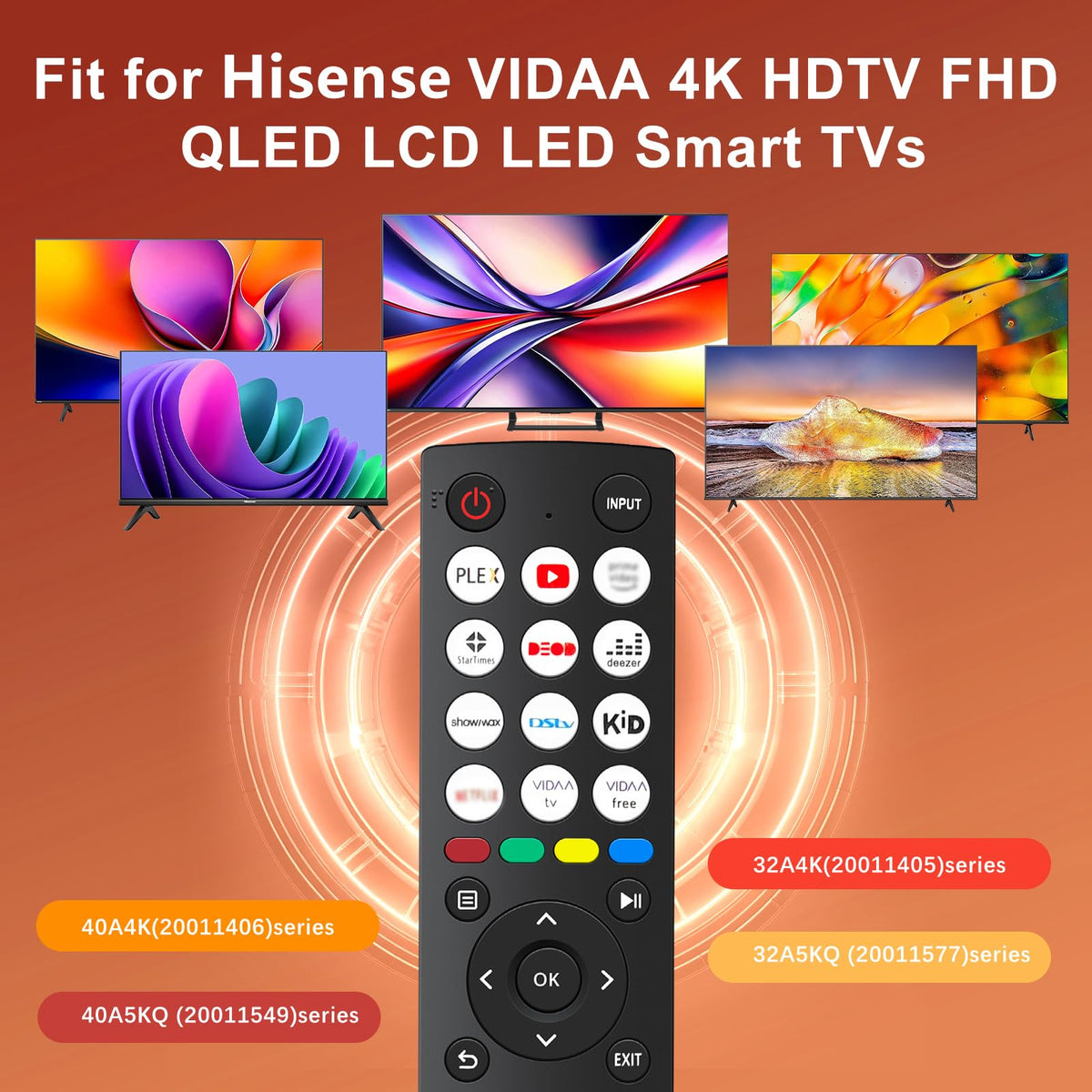 Samsung Universal TV Remote Control – Samsung TV Remote Replacement with Netflix, Prime Video, Rakuten Buttons for All S amsung LED QLED UHD 4K 8K Smart TVs