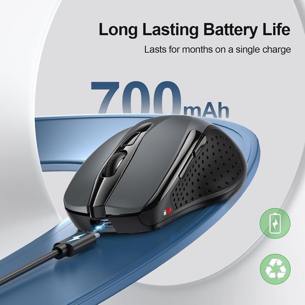 TECKNET Bluetooth Mouse, Wireless Mouse Rechargeable