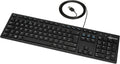 Amazon Basics Full size Wired Keyboard Compatible with Laptop PC Tablet, USB Plug-and-Play, QWERTY UK Layout, Matt Black