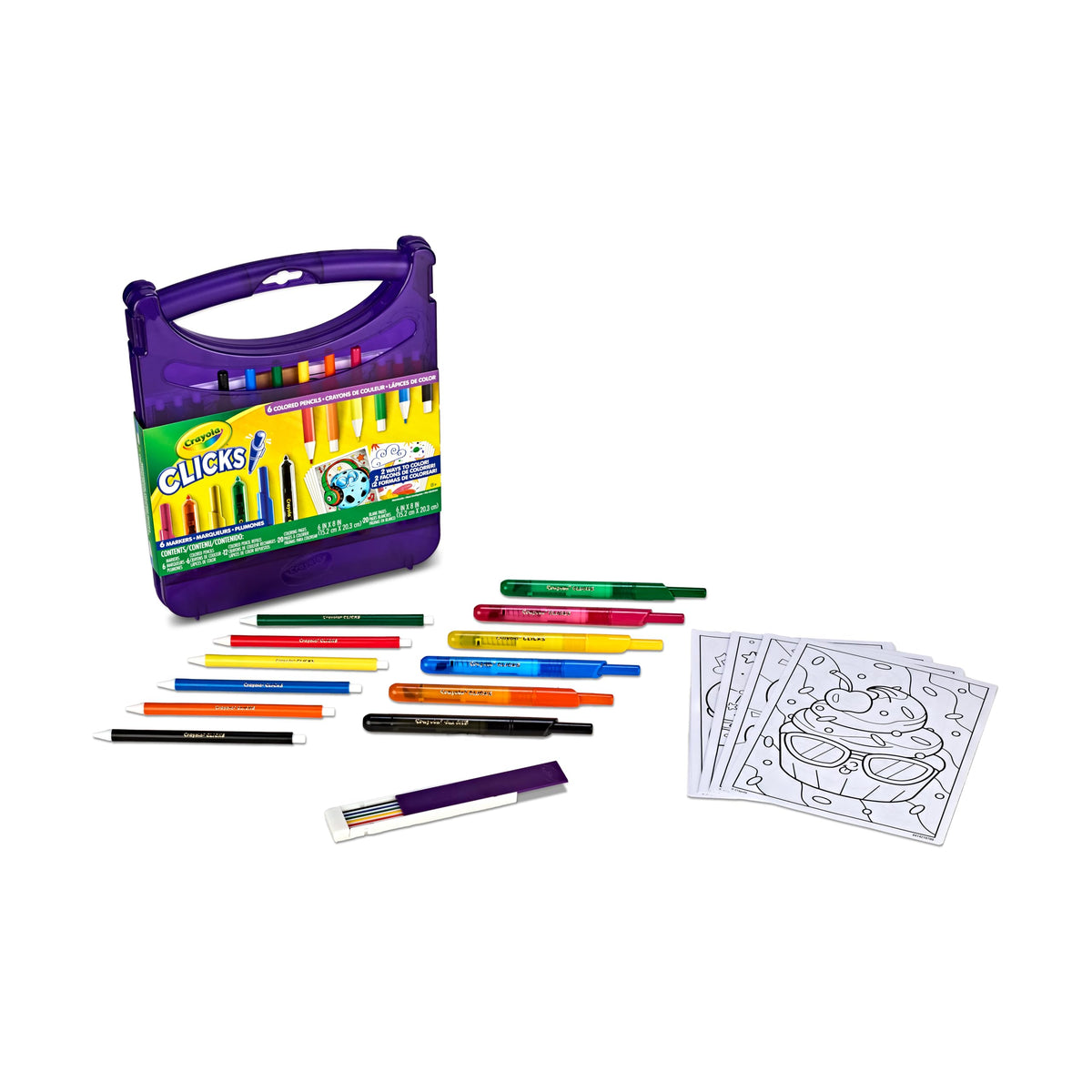 Crayola Clicks Retractable Tip Markers (10ct), Washable Cone Tip Art Marker Set, Cute Aesthetic School Supplies, Classroom Must Haves, Ages 8+