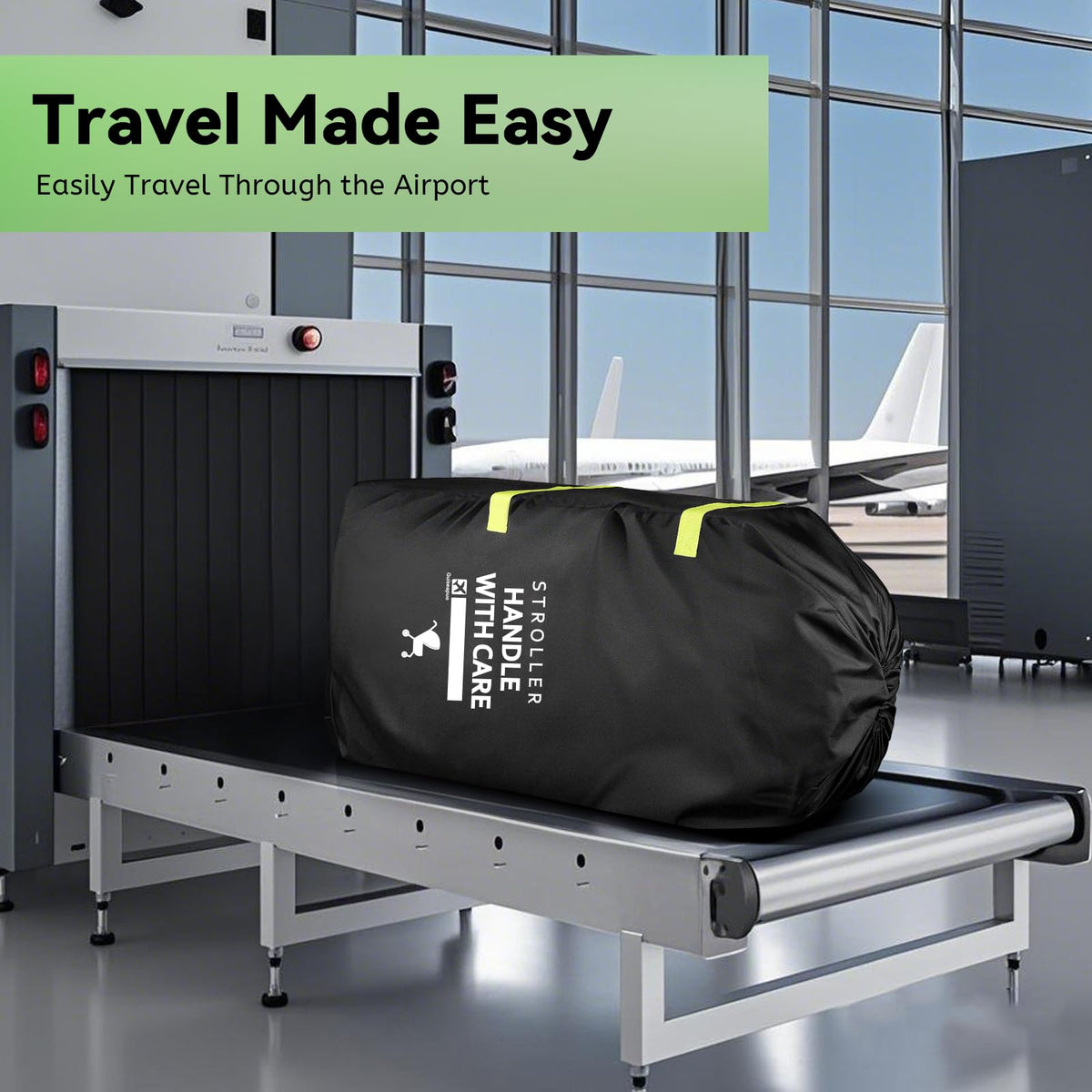 Pram Bag for Airplane, Baby Travel Essentials, Stroller Bag 119H*61W*38D cm