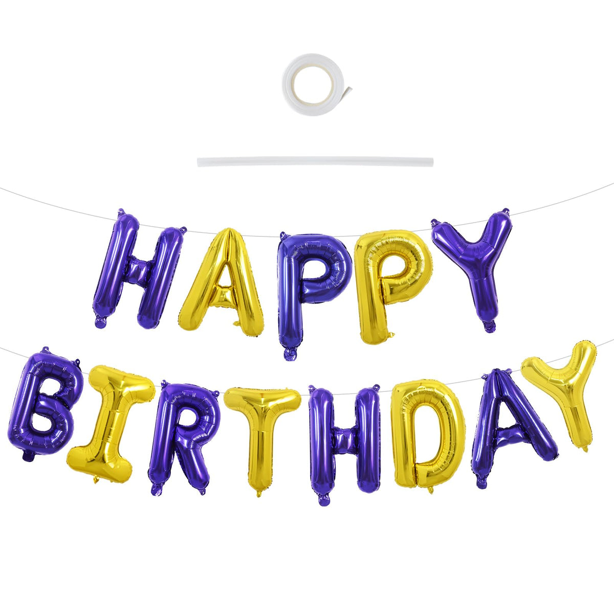 TONIFUL 16 Inch Black Happy Birthday Balloons Banner Decorations for Men