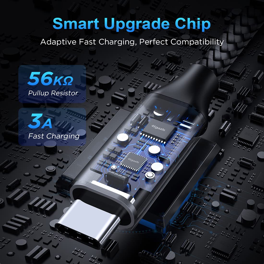 etguuds Extra Short USB C Cable 2Pack 0.15M, USB A to USB C Charger Cable