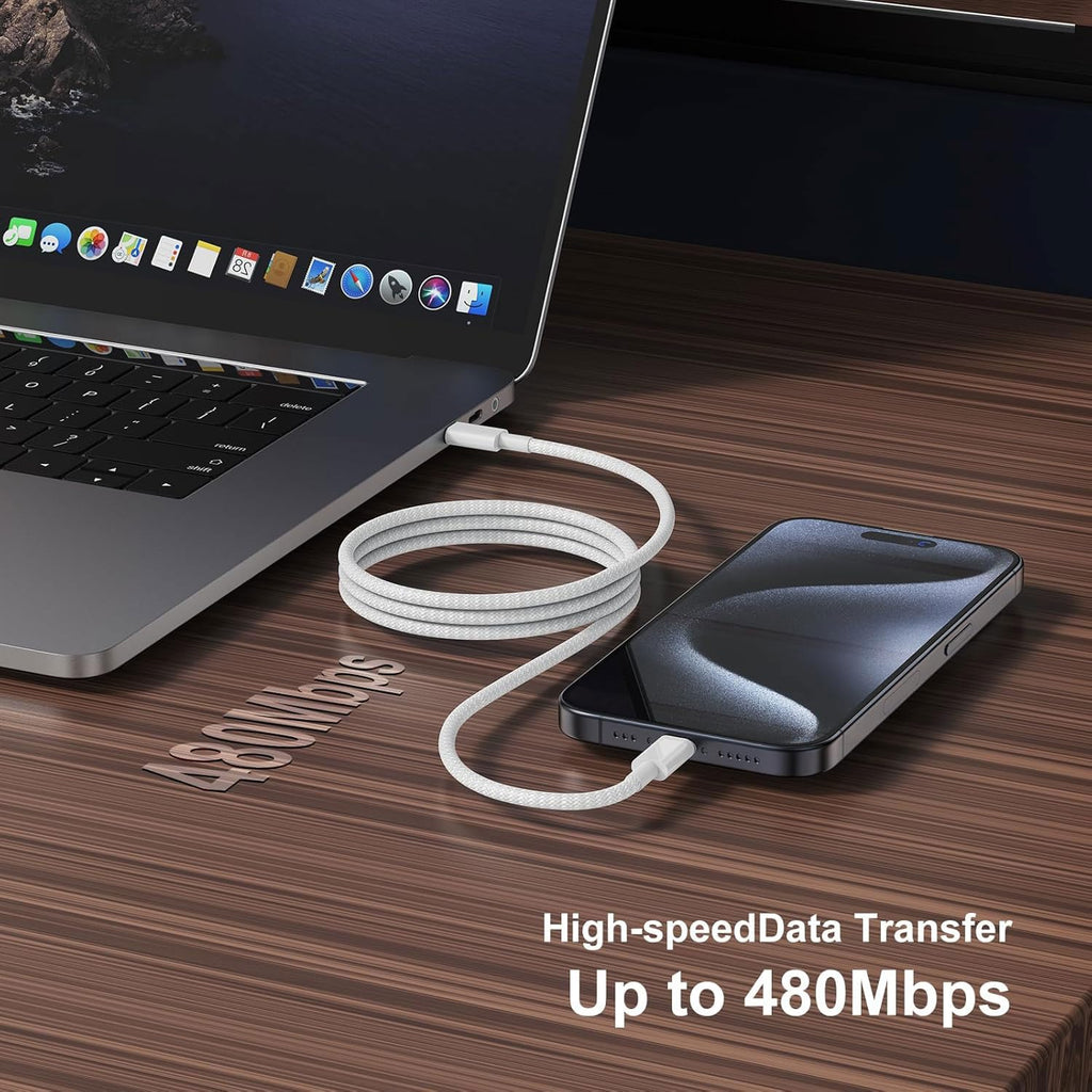 240W USB-C Charge Cable 2m [2-Pack], Fast Charging Cord for Macbook Pro/Air