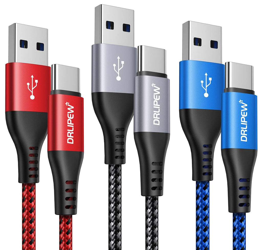 USB to USB C Cable(1M 3-Pack),USB Type C Fast Charger Cable Nylon Braided