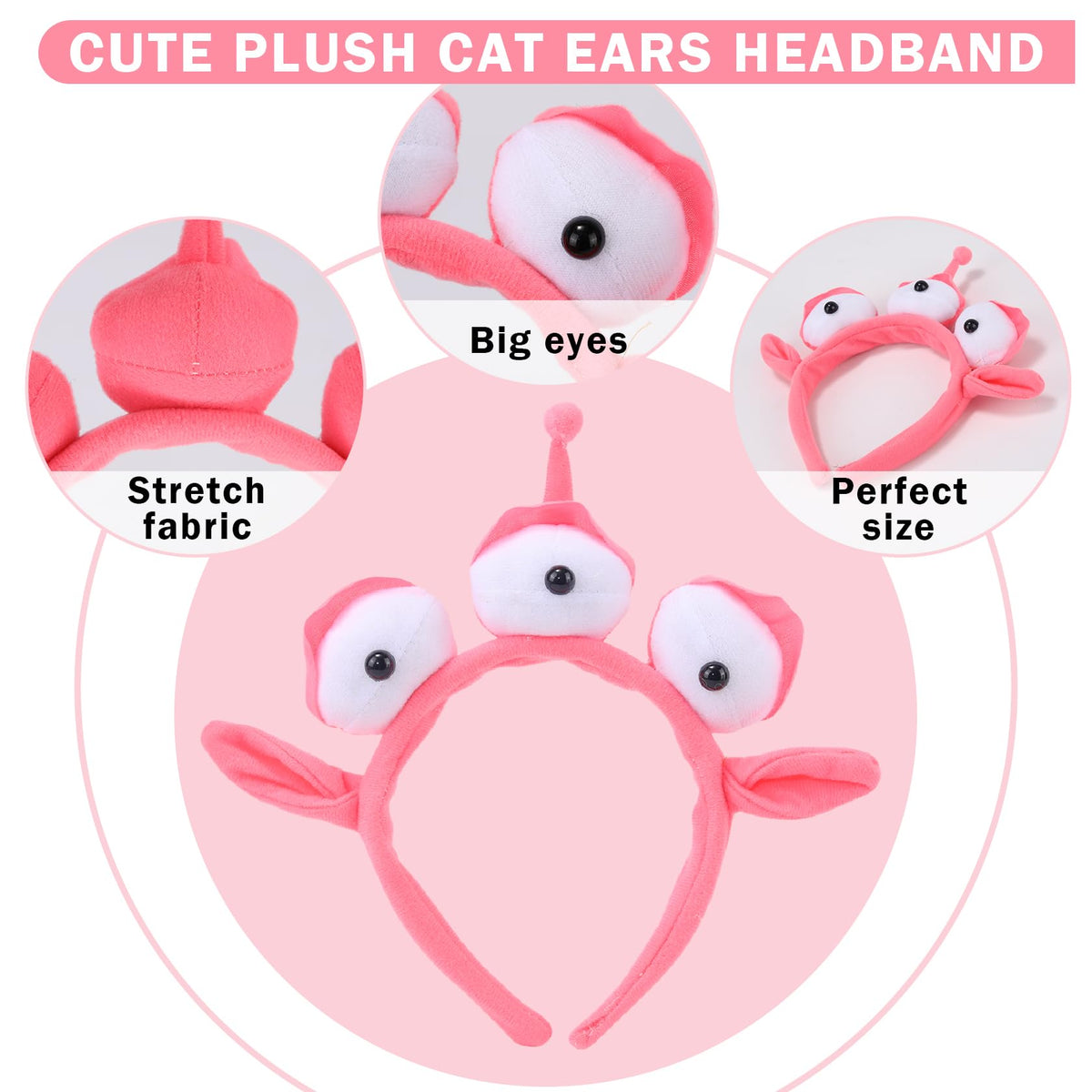 Green Three-eyed Alien Plush headband Alien Monster headband for Halloween Party Birthday, Christmas