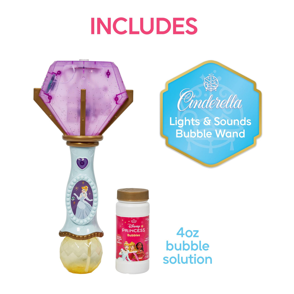 Little Kids Disney Mickey Mouse Light and Sound Musical Bubble Wand, Includes Bubble Solution, Multi (20511)