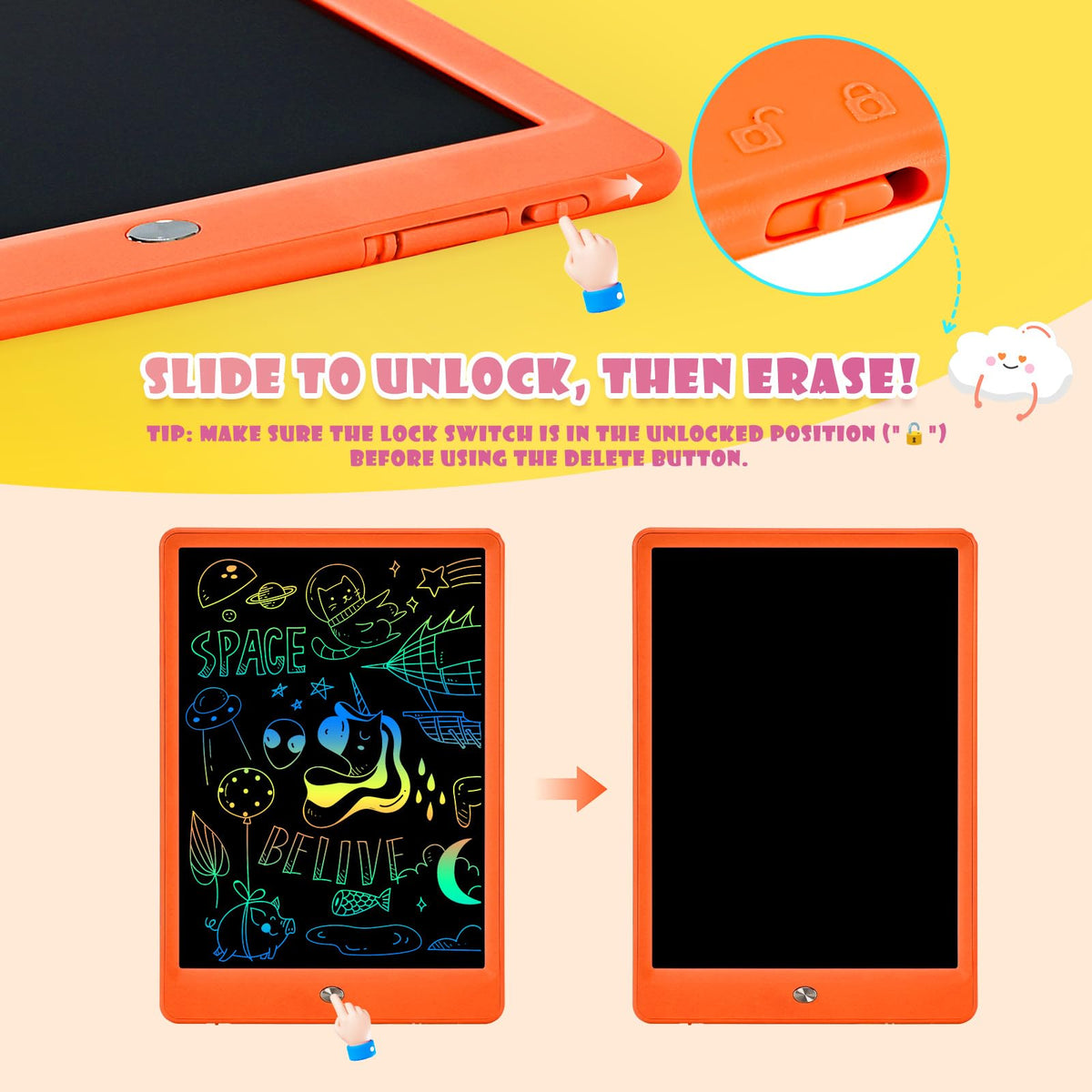 EooCoo Kids LCD Writing Tablet, Stocking Stuffers for Toddler, Travel Toys
