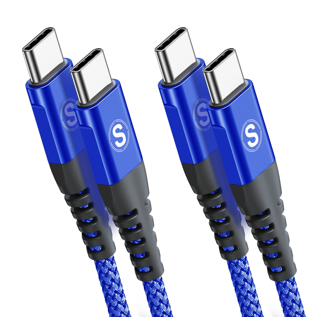 2-Pack 3m 60W USB C to USB C Charger Cable, PD Type C Super Fast Charging for iPhone 16 15 MacBook iPad Pro, Samsung Flip Fold 7 6 5 S25 S24 S23 Ultra, Steam Deck, Nintendo Switch etc