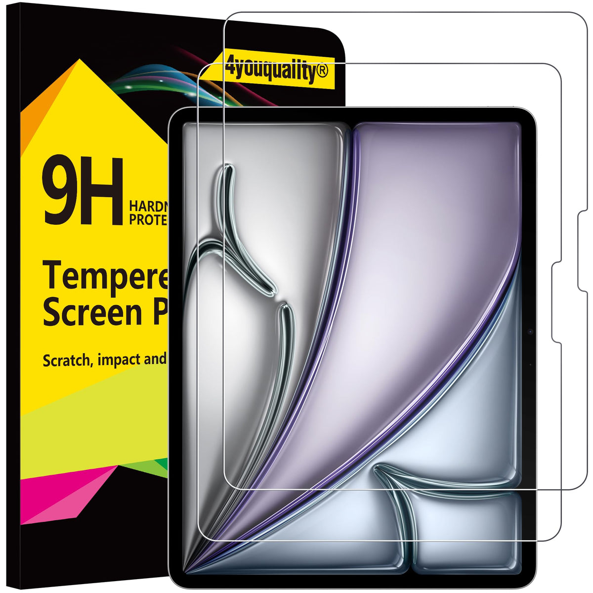4youquality 2-Pack for iPad Pro 11" & iPad Air 5/4 10.9" Screen Protector