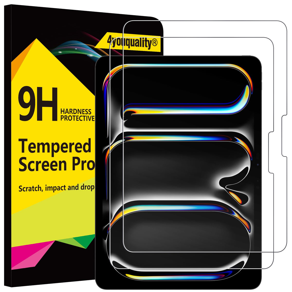 4youquality 2-Pack for iPad Pro 11" & iPad Air 5/4 10.9" Screen Protector
