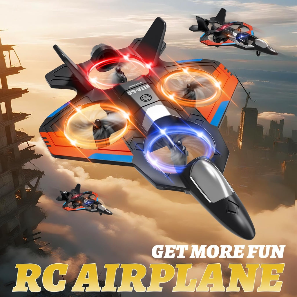 RC Planes Remote Control Airplanes Drones for Kids Adults,Black,3Batteries