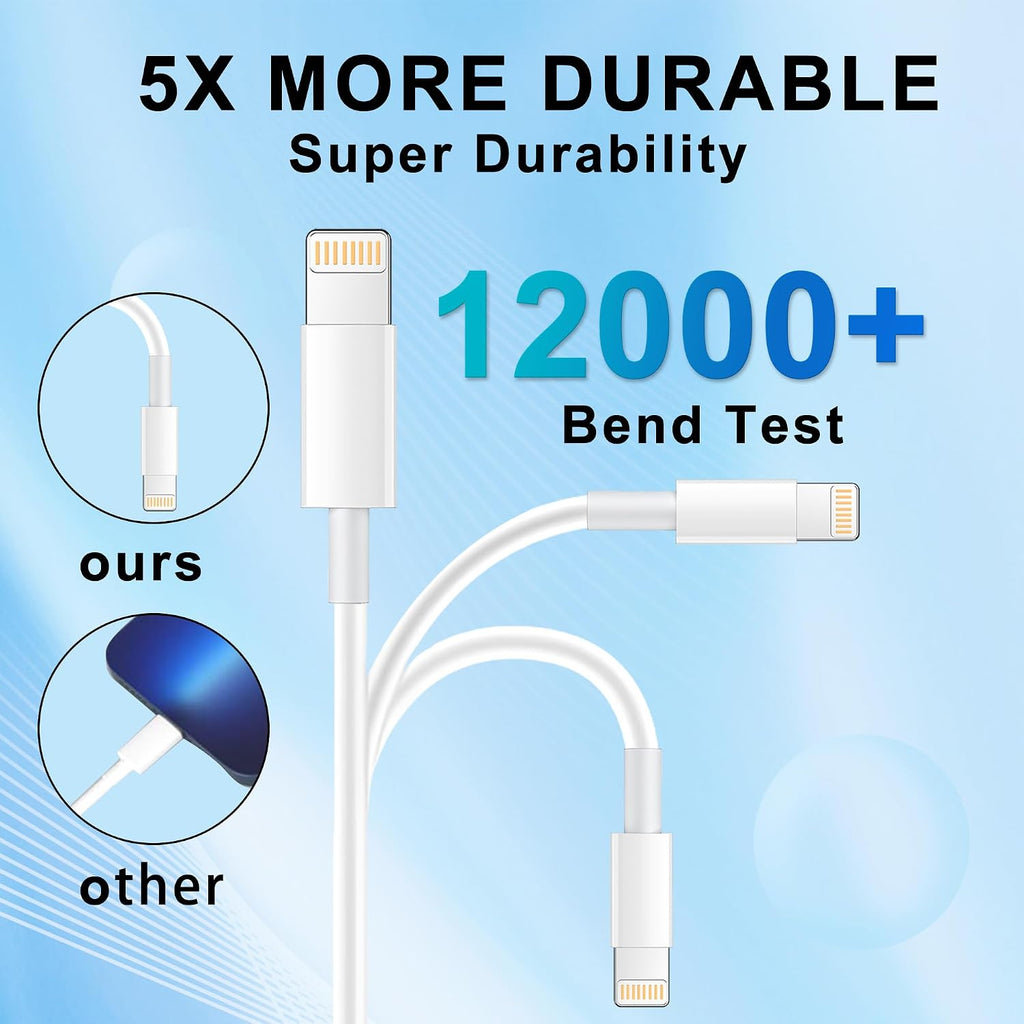 iPhone Charger Cable 3 Pack 1.8M [Apple MFi Certified] Long 6 Feet Lightning Cable Fast Charging Cord High Speed Data Sync USB Cable for iPhone 14 13 12 11 Pro Max XR XS Mini 8 7 Plus