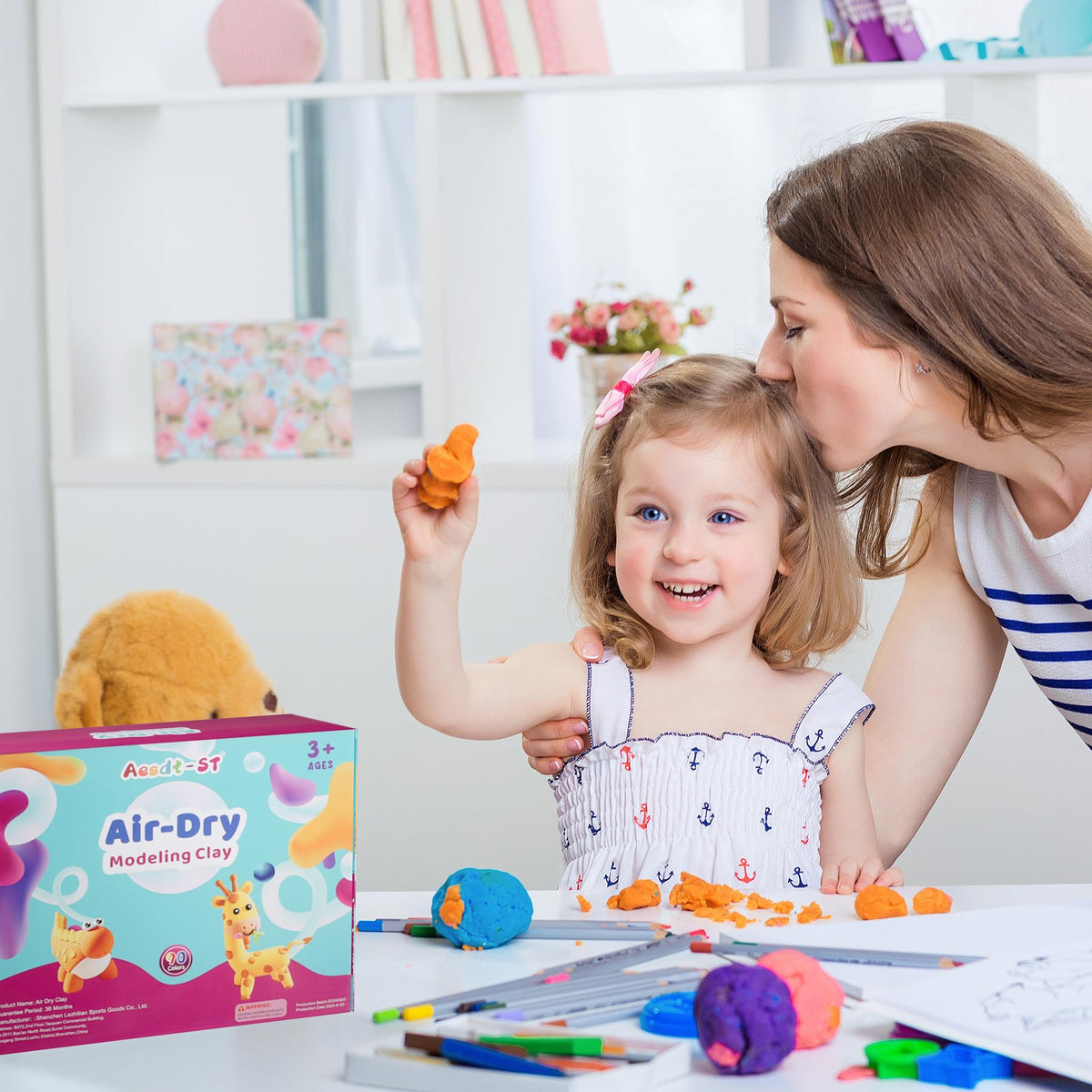 Aestd-ST Air Dry Clay 66 Colors, Modeling Clay for Kids, DIY Magic Clay