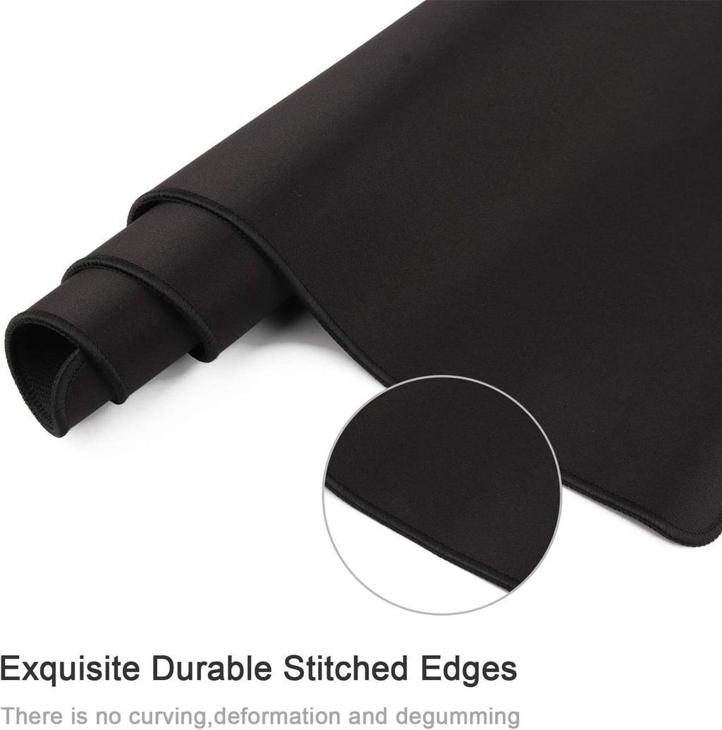 Gaming Mouse Mat Desk Office Mouse Pad Large Size 800x300x3mm Comfortable Mousepad with Smooth Cloth Surface, Improved Precision and Speed (80x30 Black)